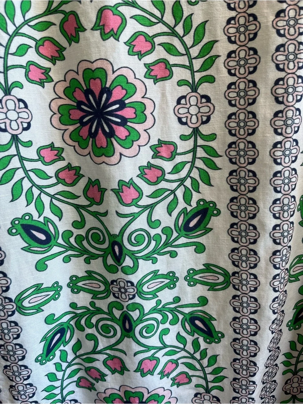 Tory Burch Garden Party Floral Linen Blend Sleeveless Shift Mini Dress